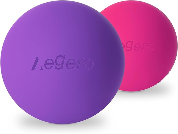 Massage Lacrosse Balls for Myofascial Release,Yoga Deep Tissue Massage,Trigger Point Therapy and Foot Plantar Fasciitis,Muscle Soreness Massager Ball (2Pack, Rose Red and Purple)