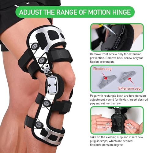 Orthomen OA Unloader Knee Brace, Double Upright Knee Brace for Mild to Severe Osteoarthritis, Bone-on-Bone Pain Relief with Adjustable Stabilizers & Medial-Lateral Stability (XL-LEFT)
