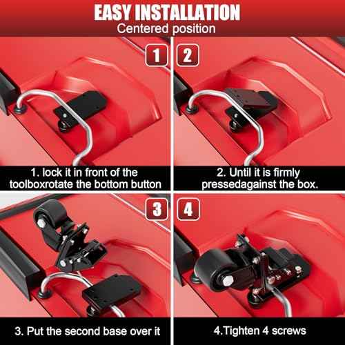 Steel Construction Front Wheels, Packout Caster Wheel kit fit for Milwaukee Packout Rolling Tool Box- Accessories for Packout Toolbox, 200 Lbs Capacity