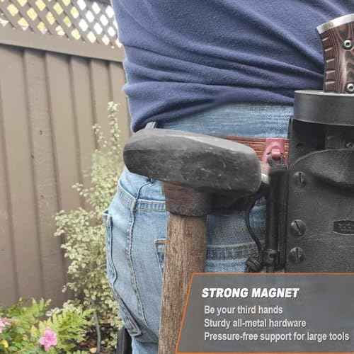 Magnetic Belt Tool Holder, Heavy Duty Tool Belt Clip, Storage Organizer for Screws, Hammer, Pliers, Drill Bit, Wrench, or Any Magnetic Tools and Hardware