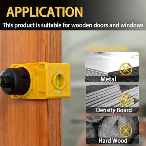 RKK Door Knob Hole Saw Kit, Deadbolt Installation Kit with Door Knob Jig Kit Door Lock Installation Kit Door Hole Drilling Kit for Wooden Doors (Yellow)