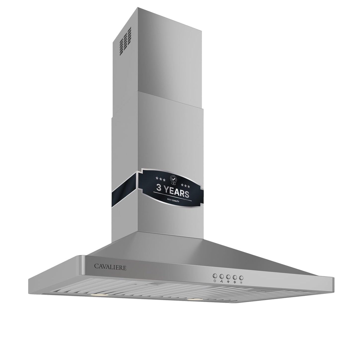 CAVALIERE Value-Focused 462 CFM Wall Mount Range Hood 30 Inch, 3-Year Warranty, Enhanced Stainless Steel, Ducted/Ductless Range Hood Convertible (Kit Included) LED Lights, Baffle Filter, Touch Control