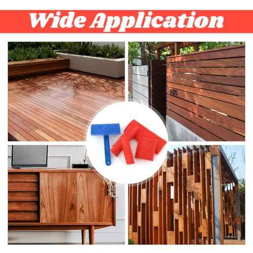 5 Pack Wood Grain Tool,Woodgraining Tool Kit,Texture Pattern with Handle Roller Rubber Empaistic Graining Tool Paint Look Like Wood for DIY Wall Room Art Decoration