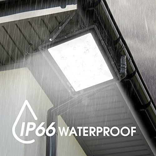 4 Pack 100W LED Flood Light,Super Bright Exterior Security Lights With Plug,IP66 Waterproof Outdoor Flood Light, 11600lm 5000K Daylight White Floodlight for Yard, Garden,Basketball Court, Arena
