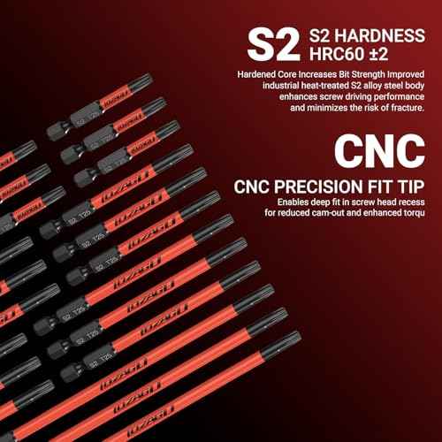 10-Piece T25 Torx Bits, 2'' to 6'' (50-152mm), Magnetic T25 Torx Bits for Impact Driver, 1/4 Inch Hex Shank | S2 Steel