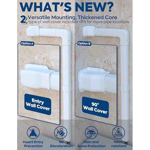 Mini Split Line Set Cover: 3" 17Ft Line Set Cover Kit for Minisplit with Flexible Duct, Decorative Lineset Cover Kit, Paintable for AC Pipe, Air Conditioner, HVAC, Heat Pumps, Central AC