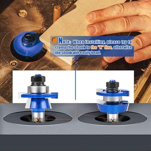 2Pcs Shaker Style Rail and Stile Router Bits Set 1/2 Inch Shank,Professional Carbide Shaker Door Raised Panel Router Bit Set for Cabinet Doors
