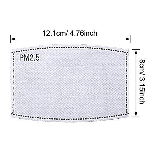 PM2.5 Activated Carbon Filter Replaceable 5 Layers Protective Filters Insert for Cotton Face Mask (10 Pieces)