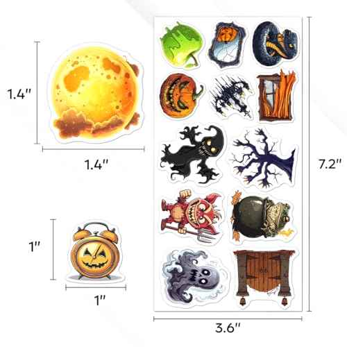 108 PCS Halloween Vinyl Stickers, Spooky Waterproof Decals for Laptops, Water Bottles, Skateboards, Phones, Halloween Party Favors and Decorations for Kids Teens Adults