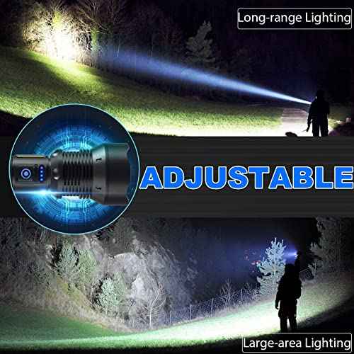 Cinlinso Flashlights High Lumens Rechargeable, 99,000 Lumens Super Bright Led Flashlight, Flash Light with 7 Modes, IPX6 Waterproof, Handheld Powerful Flashlight for Camping, Emergencies (Black)
