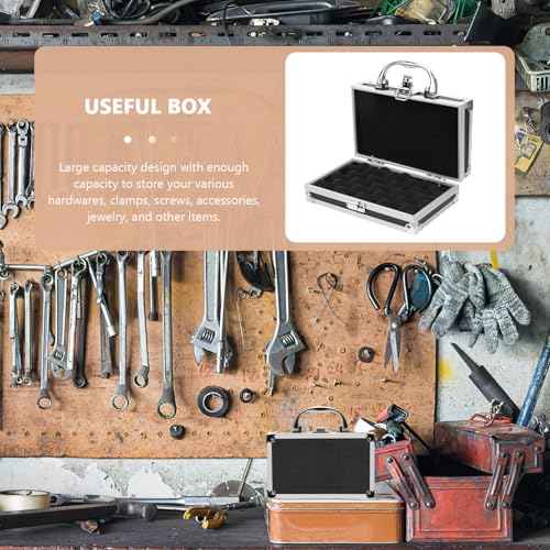 DOITOOL Aluminum Tool Chest Portable Tool Box with Padded Foam, Lockable Storage Toolbox for Measurement Instruments (18 x 11 x 5.5cm)
