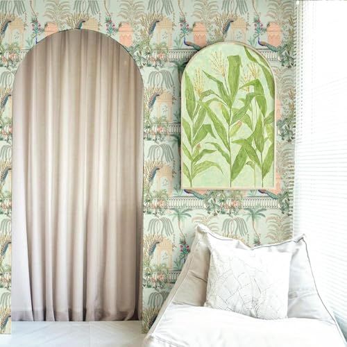 Blooming Wall DPYC17 Castle and Peacocks Standing on The Balcony Peel and Stick Wallpaper Removable Self Adhesive Wall Mural Wall D?cor