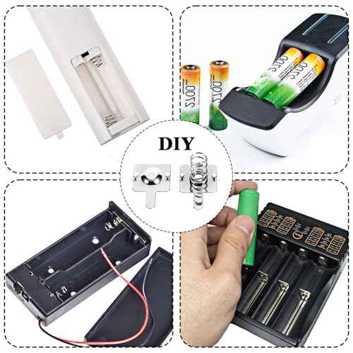 12 Pairs Battery Contacts AA Battery Springs Battery Negative to Positive Conversion Spring Contact Plated Battery Spring Contact Plate Replacement for Remote Control Battery Charger