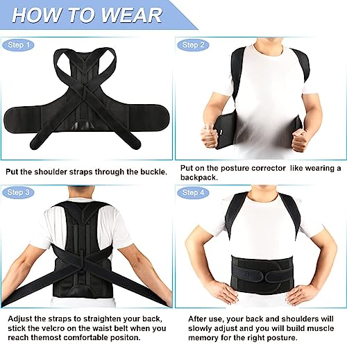 Back Brace Posture Corrector for Women Men -Adjustable and Breathable Support Scoliosis for Waist - Improve Back Posture for Body Correction and Lumbar Support S(24"-29")