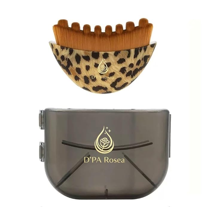 Lymphatic Contour Face Brush Drainage Massager Dry Sculpting Gua Sha Facial Depuffer Tool Massage Skin Lifting Beauty Appliance (1, Leopard)