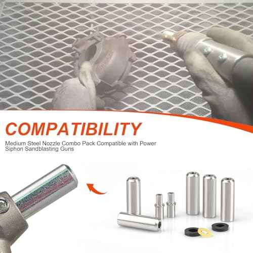 Medium Steel Nozzle Combo Pack Compatible with Siphon Sandblasting Guns, Siphon Sand Blast Gun Nozzle Tip Parts Enhance Sandblasting Power & Boost Efficiency, Providing a Superior Performance Upgrade