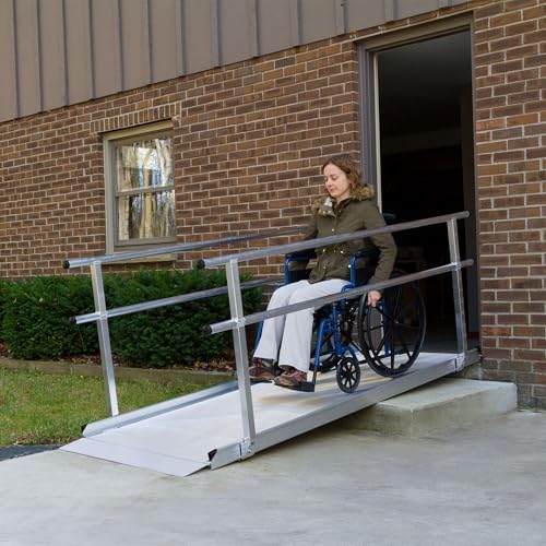 6' L Silver Spring Portable Wheelchair Ramp with Handrails, 850 lb. Capacity for Scooters, Walkers, Canes, Rollators - 6' L x 36" W