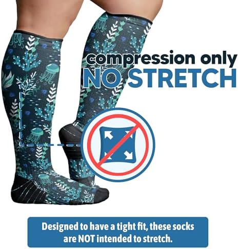 Viasox Compression Socks for Women and Men, Knee High Socks 12-15 mmhg Circulation Support for Flight, Travel, Daily