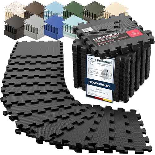 bemaxx Gym Mats Set - 18 pcs EVA Interlocking Foam Floor Tiles (12.6"x12.6"x0.4") 18sqft Protective Gym Flooring Sports Home Workout Exercise Mats Puzzle Garage Fitness Play-Room Garage Pool Treadmill