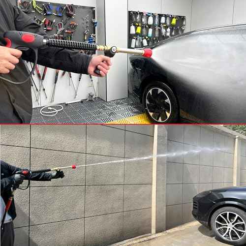 RIDGE WASHER Pressure Washer Gun 5000 PSI, Long Range Nozzle and Shooter Tip Twist Nozzle, 27 Inch Power Washer Gun Swivel with Stainless Steel Extension Wand