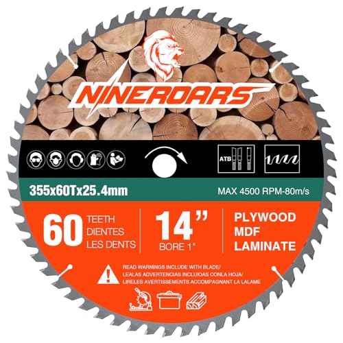 14 Inch 60-Teeth Circular Saw Blade for Cutting Wood, Plastic Laminate and Composite Materials Wood Cutting Disc
