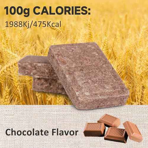 Emergency Food Bars - Chocolate Hardtack, Mre Meals Military 2025, Long Shelf Life, Emergency Meals Ration Bars, Emergency Supplies for Disaster Preparedness, 12 Count
