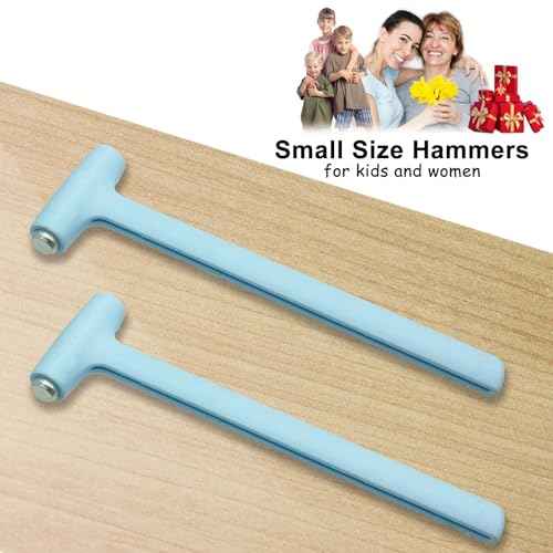 Small Hammer for Toy Building Sets, Lightweight Mallet for Women and Children, Small Size Hammer for Crafts, Watch, Jewelry, Toys, DIY, Leather, Blue, 2PCS