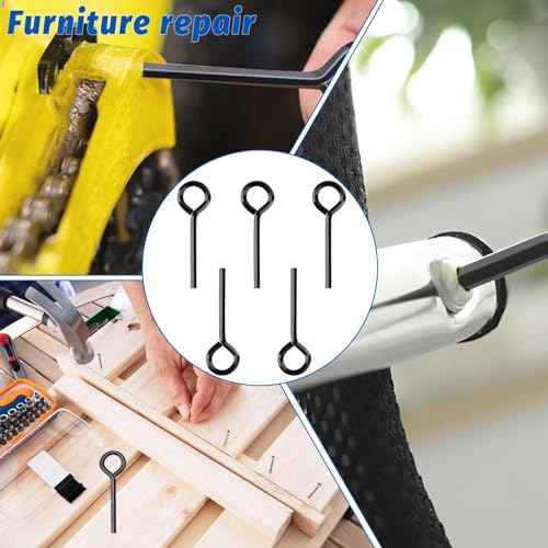 5 Pack 1/8" Allen Wrench, Hex Key for Push Bar Door, Standard Hex Dogging Key with Full Loop, Black Metal Allen Wrenches Keychain Door Keys