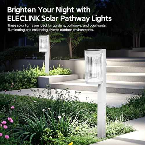 Solar Pathway Lights Outdoor, 6 Pack Upgraded Outdoor Solar Lights for Outside Super Bright Up to 12Hrs, IP65 Waterproof Solar Garden Lights for Yard Landscape Path Walkway Decor(Cool White)