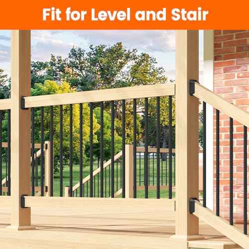 20 Pack Aluminum Alloy 2"x4" Deck Railing Brackets Connectors with 120 Galvanized Screws, Metal Deck Bracket Connectors for Fence Stair Railing Wood Handrail Connection