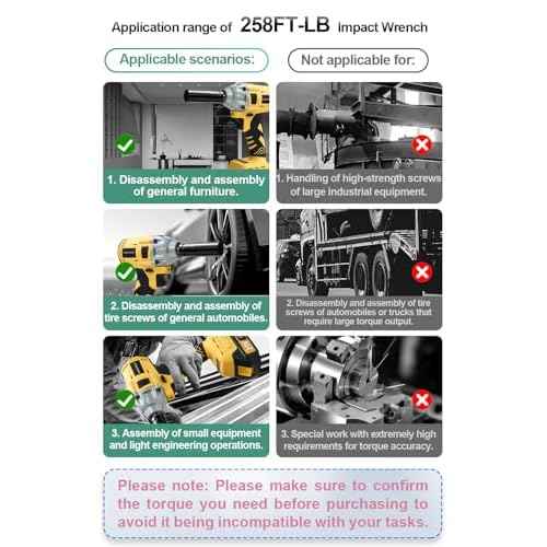 Cordless Impact Wrench 258Ft-lb (350N.m), Electric Driver for Car Tires and Home,1/2" Impact Gun with 2 Batteries and 6 Sockets, Yellow