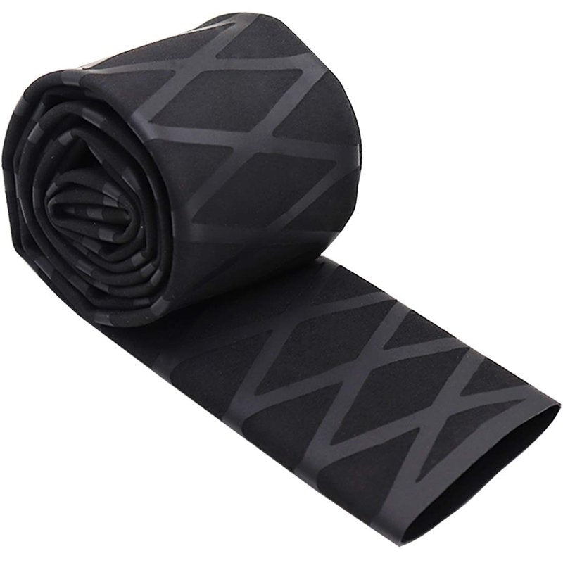 QBGTFAK Shrink Tubing for Fishing Rod Handles,Shovel Handle,Motorcycle Handgrips,garden tools handles Much Better Grip,Black Textured Shrink Wrap 45mm*1 Meter