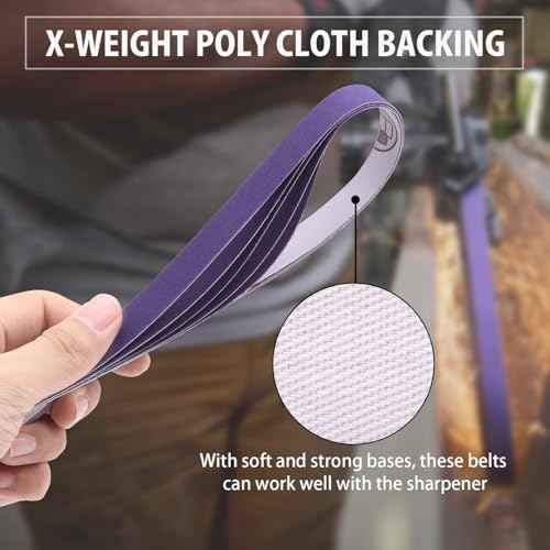 45Pcs 1/2" x 18" Sanding Belts for Belt Sander,5 Each of 80/120/240/400/600/800/1000/2500/5000 Grits,1/2 Inch x 18 Inch Sanding Belts Set for Air Belt Sander, Woodworking, Metal Polishing, Derusting