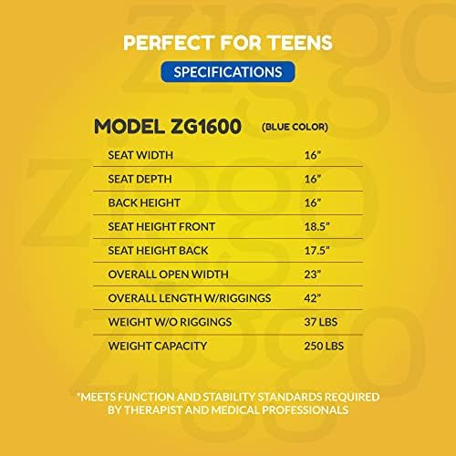 Ziggo 16” Seat Width Pediatric Wheelchair for Kids & Children, Lightweight, Manual Folding Wheelchair w/Safety Belt, Swing-Away Foot Support w/Straps, Desk Length Arm Rests