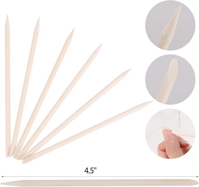 400pcs Nail Files Kit- 200 Mini Nail Files 180/240 Grit, 200pcs Orange Nail Sticks Pedicure Wood Cuticle Pushers