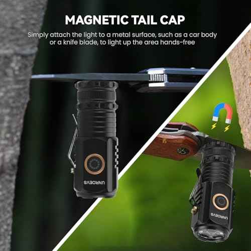 Mini Flashlight 2550 Lumens Rechargeable USB C Charging, Small Flashlights High Lumens 5 Modes, Pocket Flashlight with Clip, Magnetic Flashlight for EDC,Camping, Hiking,Emergency(2 Pack)