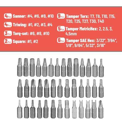 Bates Choice Tamper Proof Torx Bit Set, 13 Pieces Set, T4-T40, Torx Security Bit Set, Tamper-Proof Security with Mini Ratchet Wrench, 1/4-Inch Drive, 34-Piece