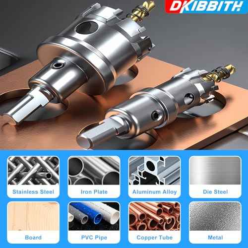 TCT Hole Saw Set, 4"(100mm) Heavy Duty Tungsten Carbide Tipped Hole Cutters for Stainless Steel Mild Steel Copper Iron Brass Plastic and More, with Titanium-Plated Pilot Drill Bits