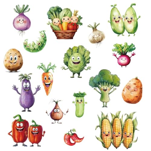 SUPERDANT Cartoon Vegetables Wall Decor Food Wall Sticker Kitchen Art Murals Stickers Restaurant Decor Peel and Stick Adhesive Sticker for Kitchen Restaurant Dining Room Nursery Decoration