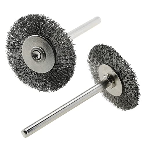 Wire Brush LUORNG 15pcs Stainless Steel 25mm Flat Wire Brushes Polishing Brush for Dremel Rotary Tool