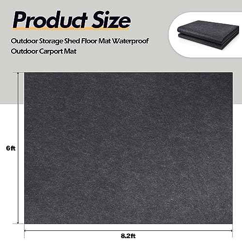 8.2x6ft Outdoor Storage Shed Floor Protector, Non Slip Garage Carport Oil Mat, Flooring Protector Pad for Patio, Furniture, Moto, Car