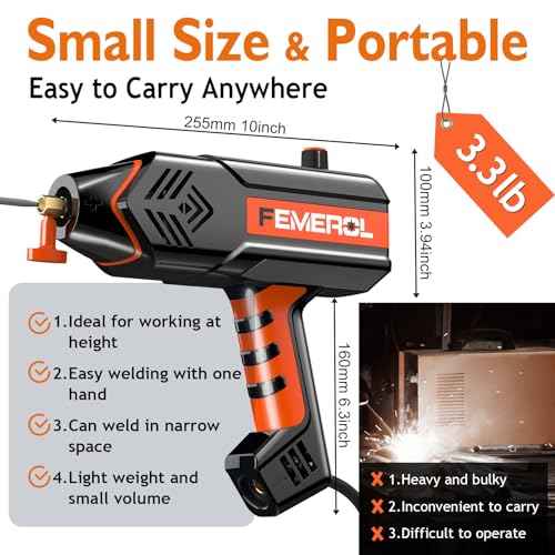 Welding Machine 110V,Handheld Welder, 120A Portable Stick Welder, Hand Held Welder Machine IGBT Inverter Digital Display with Welding Tool Set and Toolbox