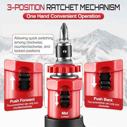 Multi bit Ratchet Snowboard Screwdriver for Adjusting Bindings, Snowboard Multitool, Compact and Pocket Friendly