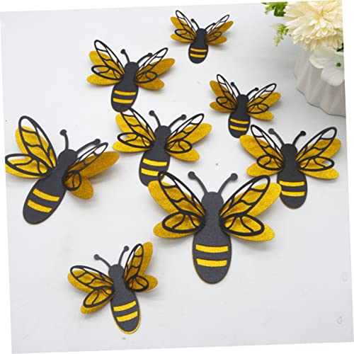12 Pcs 3D Honey Bee Wall Stickers - Removable Decorative Decals for Kids Room Nursery and Home Decor - Perfect for Parties and Holiday Decorations