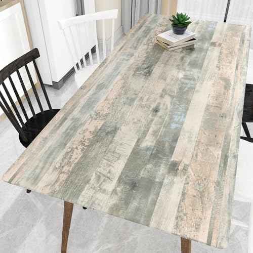 Wallercity Grey/Green Butcher Block Contact Paper Vintage Wood Grain Contact Paper Vinyl Wrap Countertop Peel and Stick Wood Wallpaper Self Adhesive Wooden Wallpapers for Cabinets Table 15.8''x78.7''