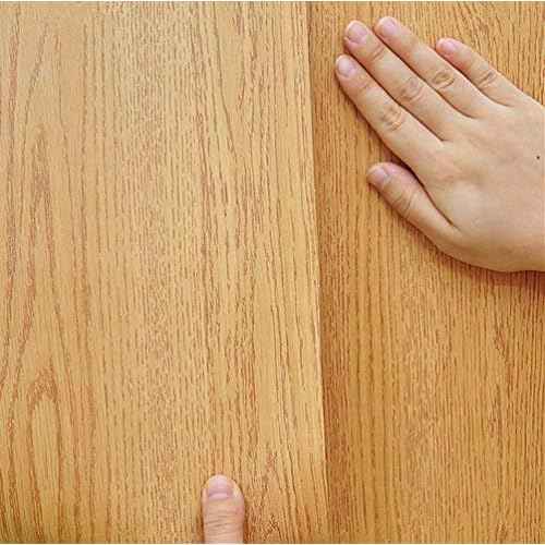 UPREDO Brown Wood Grain Adhesive Paper Wall Paper Vinyl Funitures Dresser Drawer Cabinet Sticker (15.8X79inch, Brown)