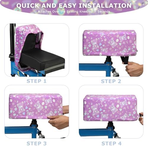 Knee Scooter Cushion 2" Thick Memory Foam Knee Scooter Pad for Comfort w/Removable Cover Walker/Roller Accessories fits Most Models