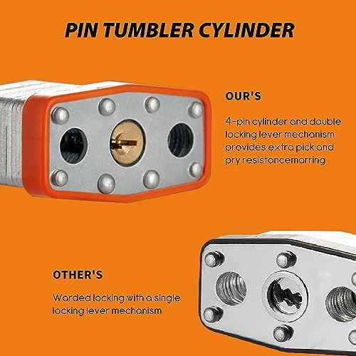 Locks with Keys, WULALACK 2 inch Wide Laminated Steel Keyed Padlock with Adjustable Shackle, Long Padlocks with Same Key,3 Pack