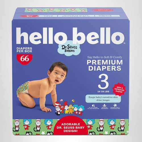 Hello Bello Dr. Seuss Babies Premium Diapers, Size 6, 42 Count: Softness & Protection for Sensitive Skin