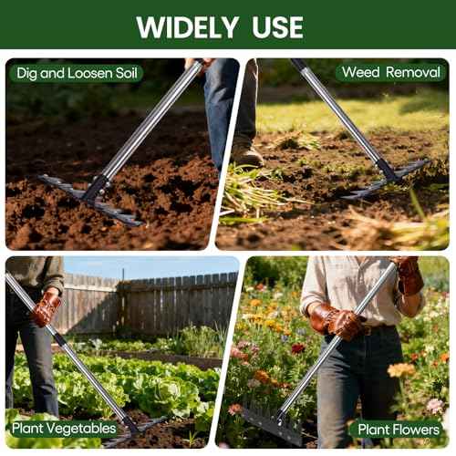 Stainless Steel Weeding Tool withSaw Blade - 4-Section Detachable Handlefor Effortless Gardening, YardWork & Weed Removal